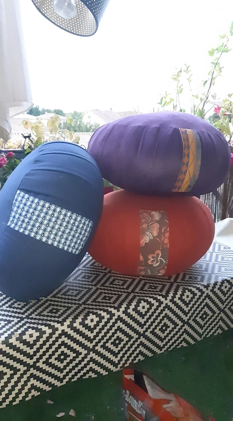Assise de méditation au sol avec coussins zen artisanaux — Atelier Myokan